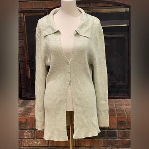 PrettyLittleThing Soft Green and White Ribbed Cardigan